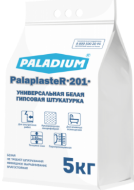 Штукатурка гипсовая белая с микрофиброй PalaplasteR-201 Paladuim, 5кг