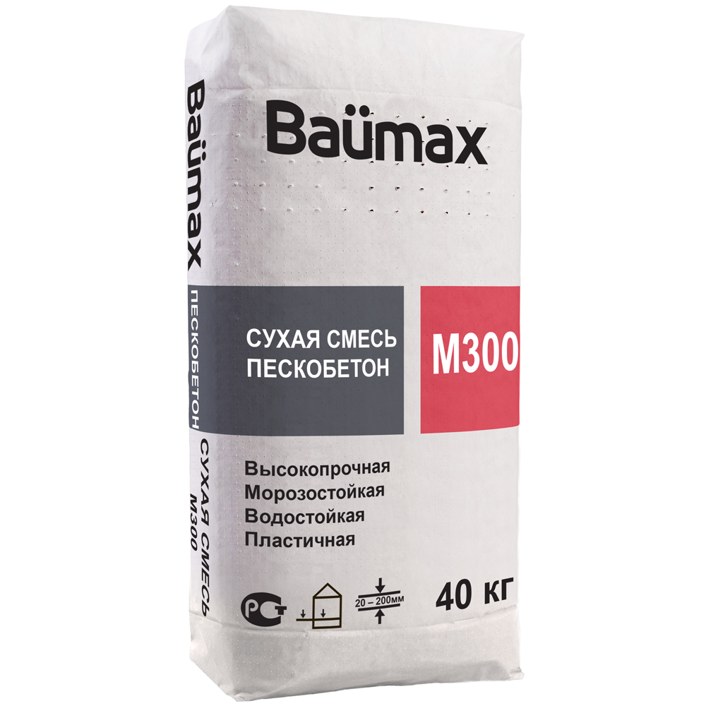 Пескобетон М-300 Baumax 40 кг — купить в Москве и Московской области