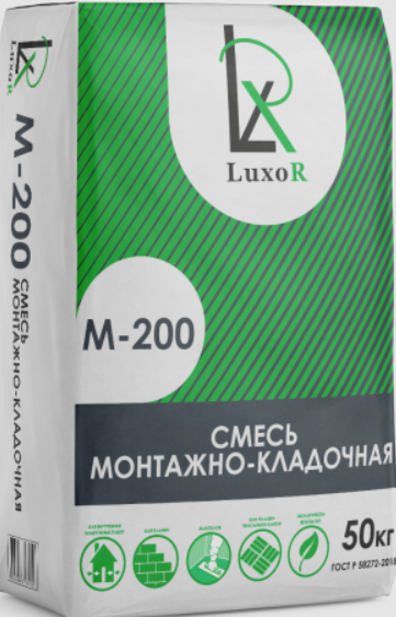 Монтажно-кладочная смесь М-200 LuxoR, 50 кг