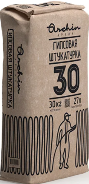 Штукатурка гипсовая Archin 30 СЕРАЯ ,30 кг